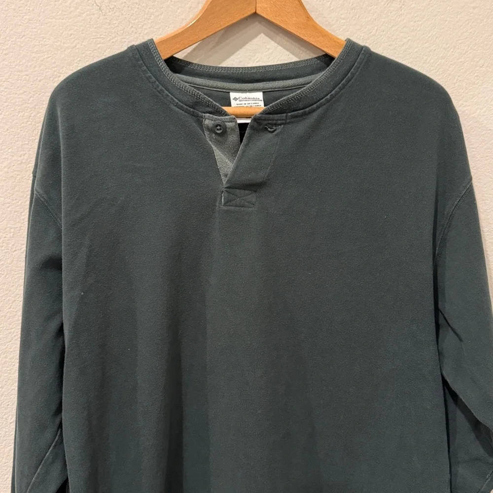 Vintage Columbia Men's Dark Green‎ 100% Cotton Long Sleeve Shirt